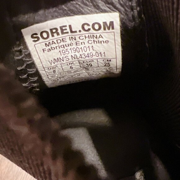 Sorel Brex Waterproof Platform Heel Chelsea Boot Bootie Black/Cactus Pink US 8 - Picture 9 of 9